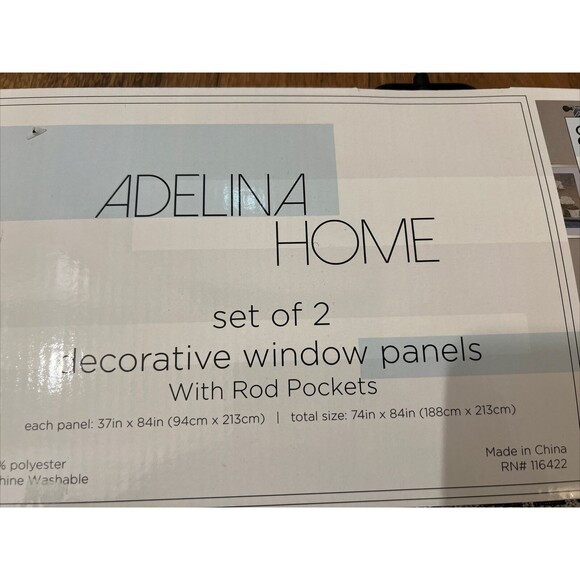 Window Panels With Rod Pockets Set of 2 - Adelina Home 84in Length - Decorative - Picture 5 of 6